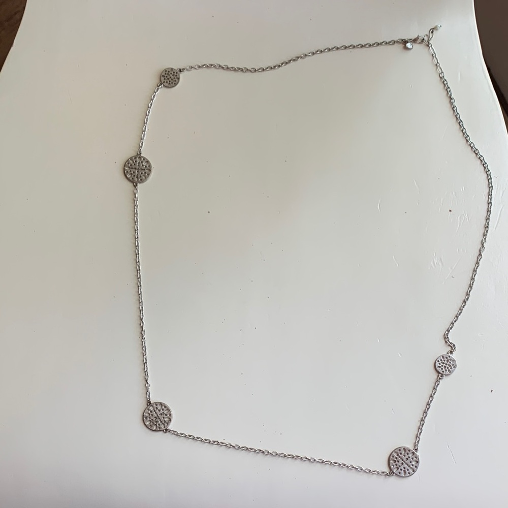 American Eagle Outfitters Silver Necklace with Circular Accents
